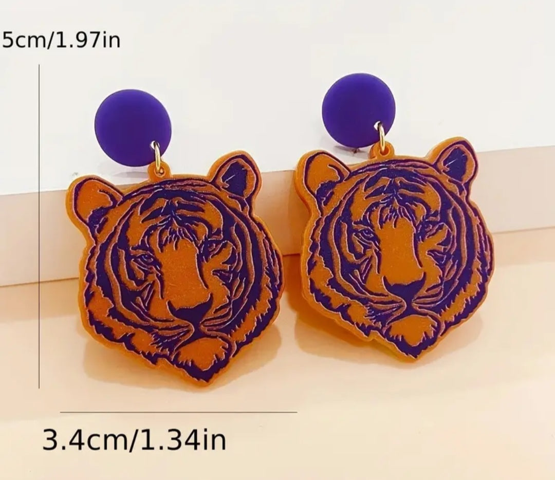 Acrylic Tiger Earrings