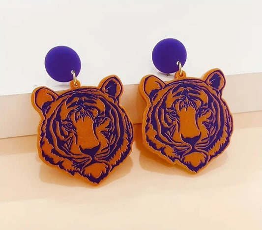 Acrylic Tiger Earrings
