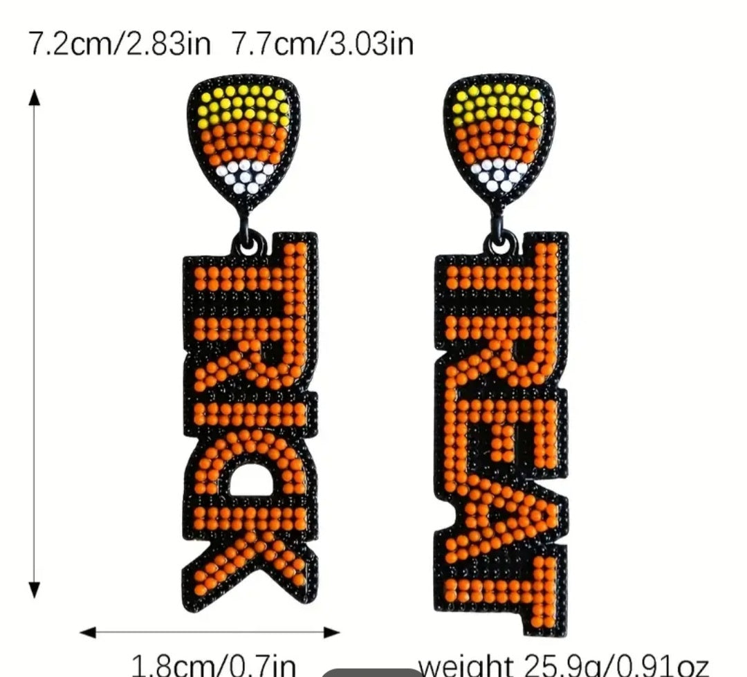 Trick or treat bead earrings