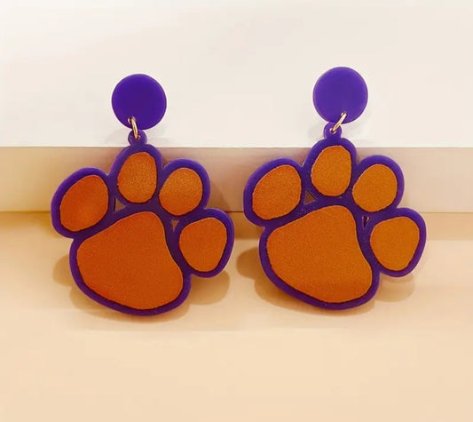 Acrylic Tiger paw earrings