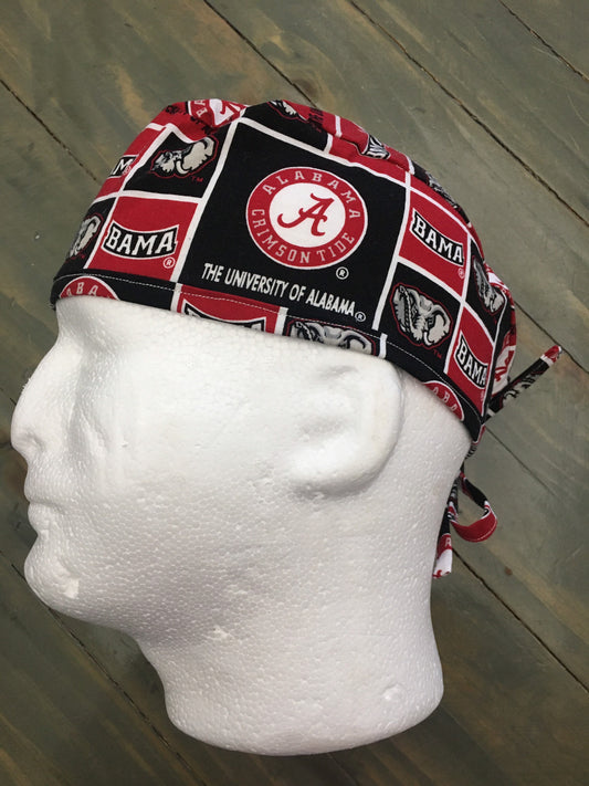 Alabama blocks surgical/scrub hat/cap with ties made by CarolinaDreamsbyjen