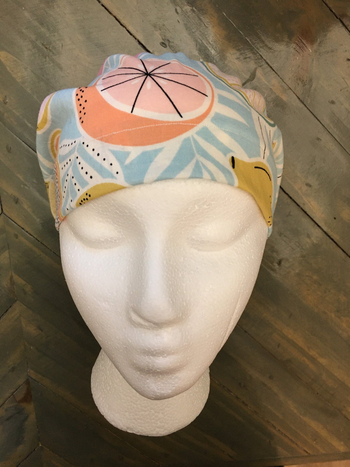 Fruits of summer bouffant/euro style surgical hat