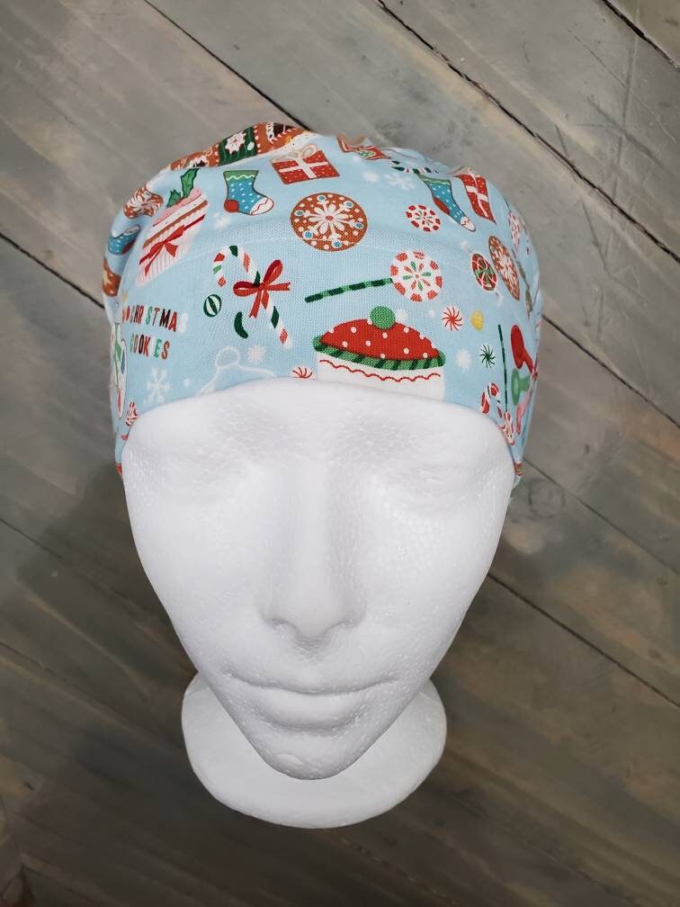 Christmas cookies bouffant/euro hybrid style surgical/scrub/dental hat by Carolinadreamsbyjen