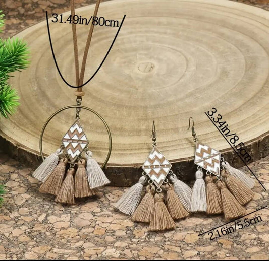 Boho style earring/necklace set