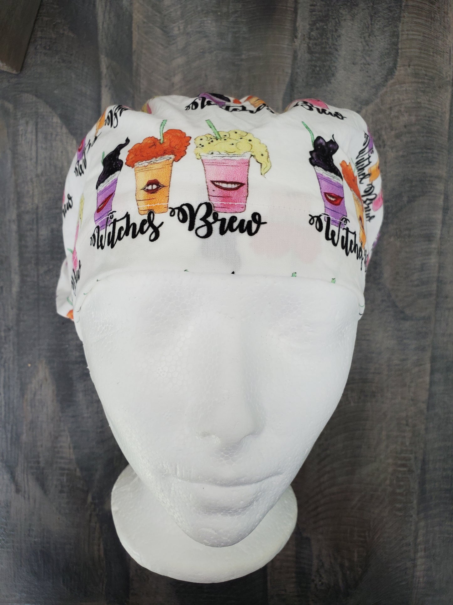 Witches Brew bouffant/euro hybrid style surgical/scrub/dental hat