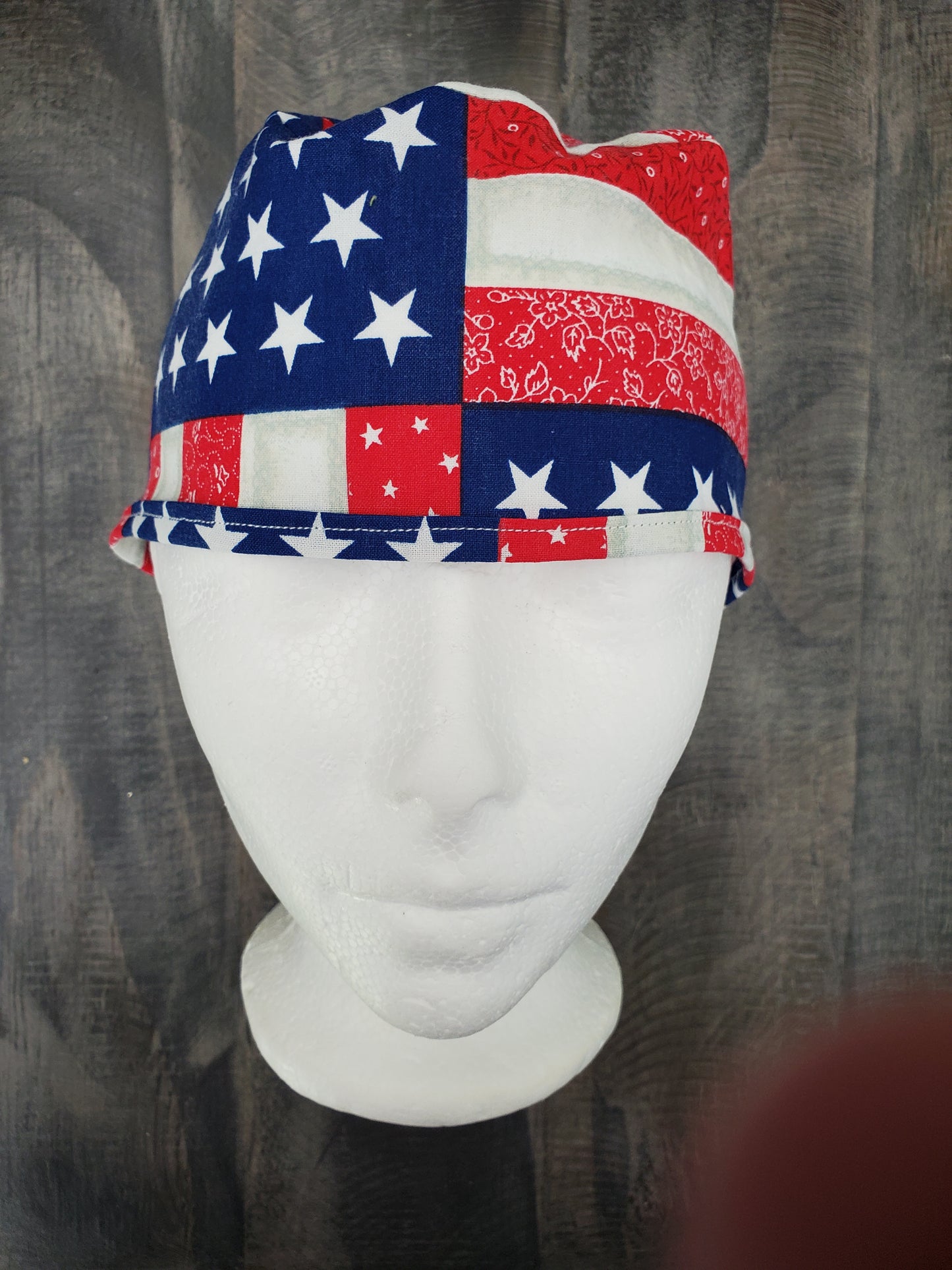 Mens patchwork flag surgical/scrub/dental hat