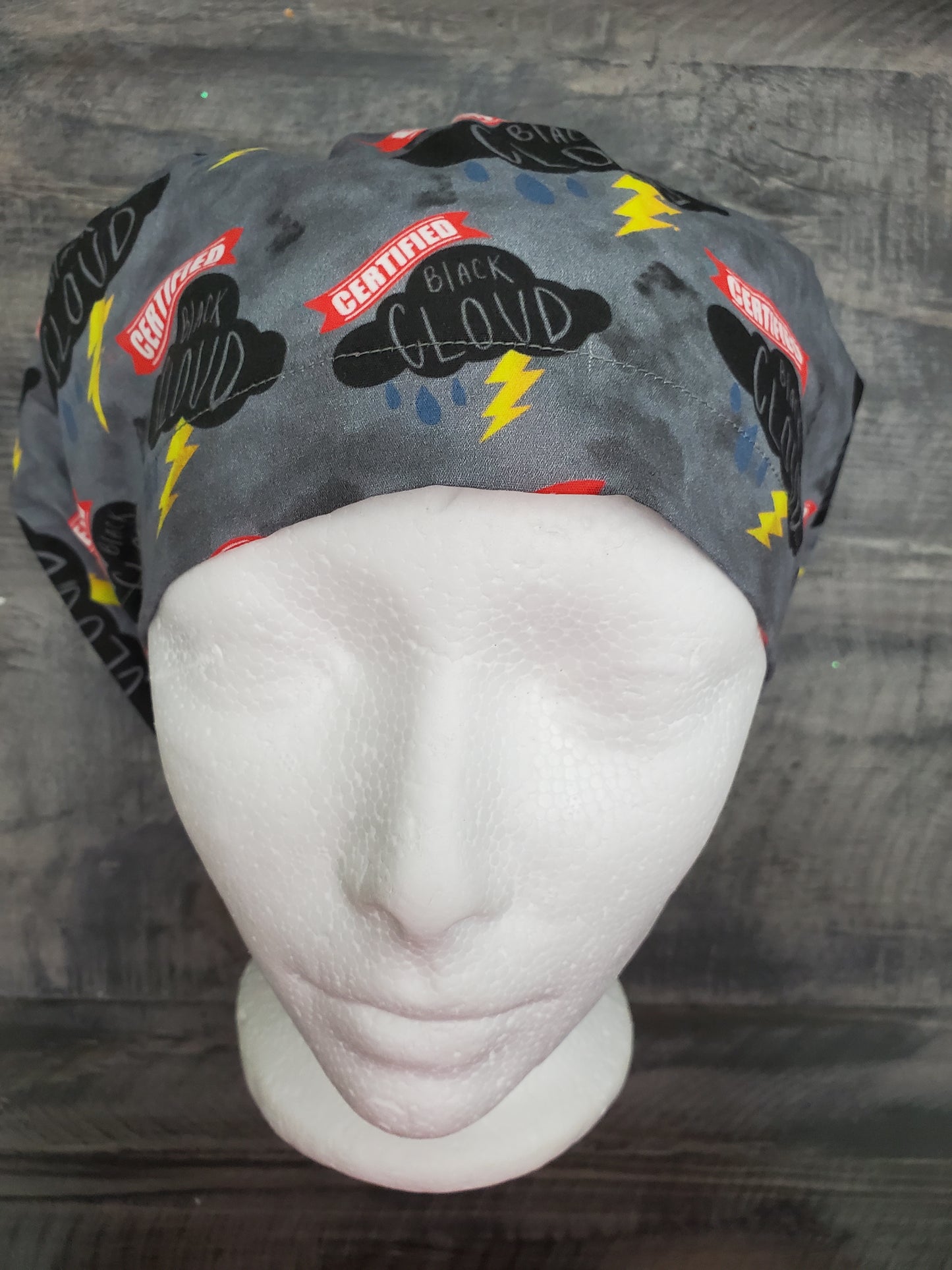 Certified black cloud bouffant/euro hybrid style surgical/scrub/dental hat