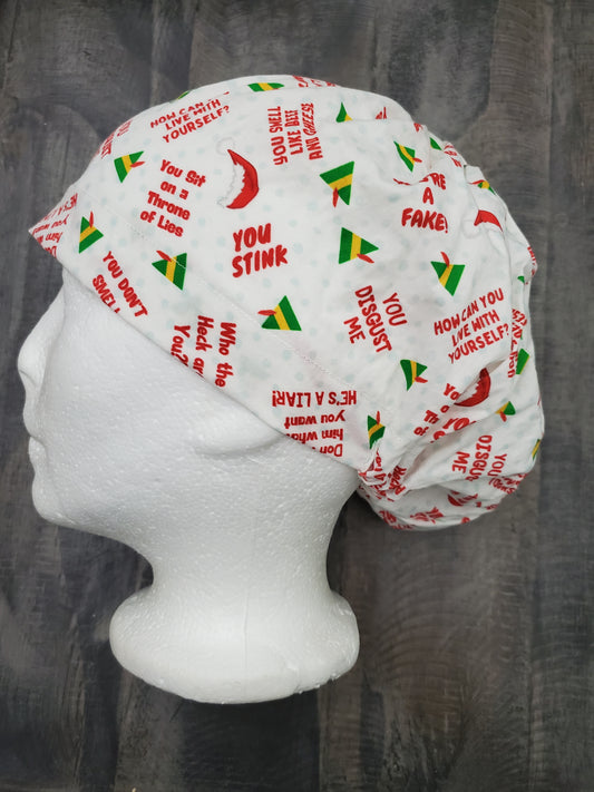 Elf quotes euro/bouffant hybrid style surgical/scrub/dental hat by Carolinadreamsbyjen