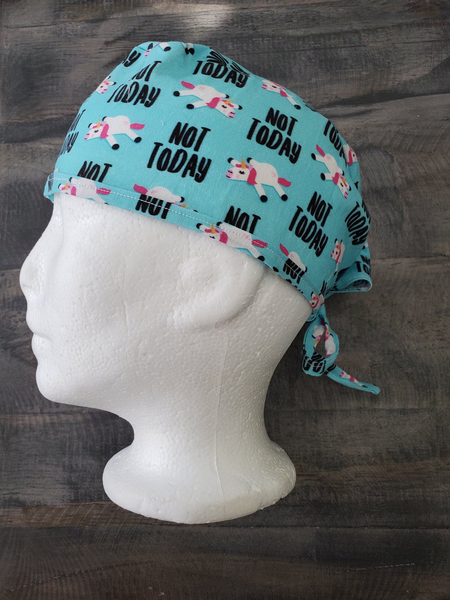 Men's Not Today Unicorn surgical/scrub/dental hat by Carolinadreamsbyjen