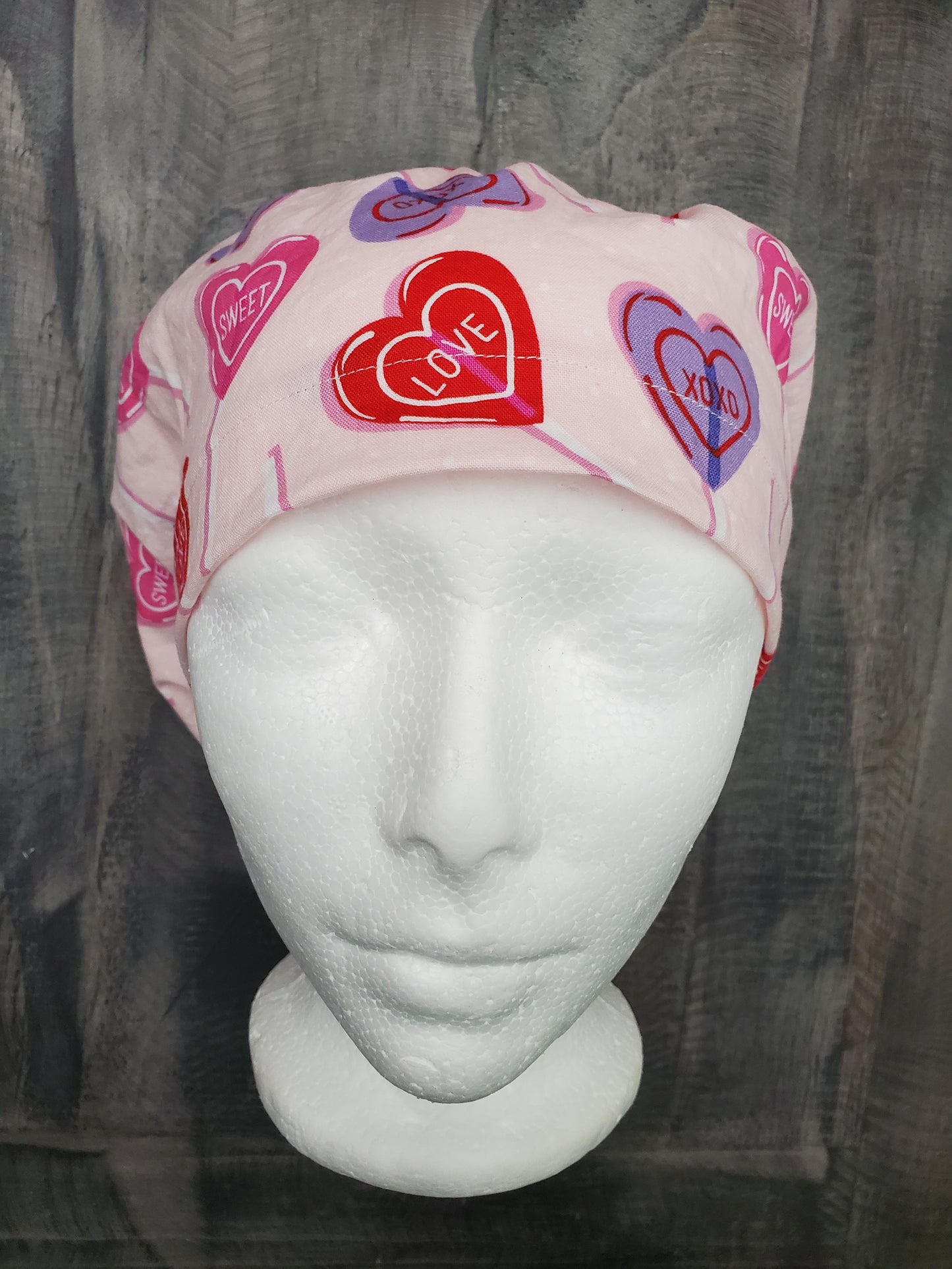 Valentines sucker bouffant /euro hybrid style surgical/scrub/dental hat