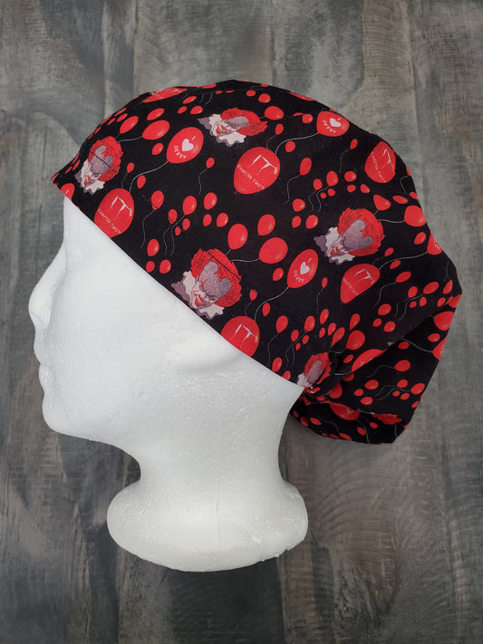 Little red balloon bouffant/euro hybrid style surgical/scrub/dental hat by Carolinadreamsbyjen