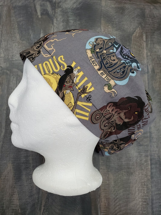 Villain squad bouffant/euro hybrid style surgical /scrub/dental hat by Carolinadreamsbyjen