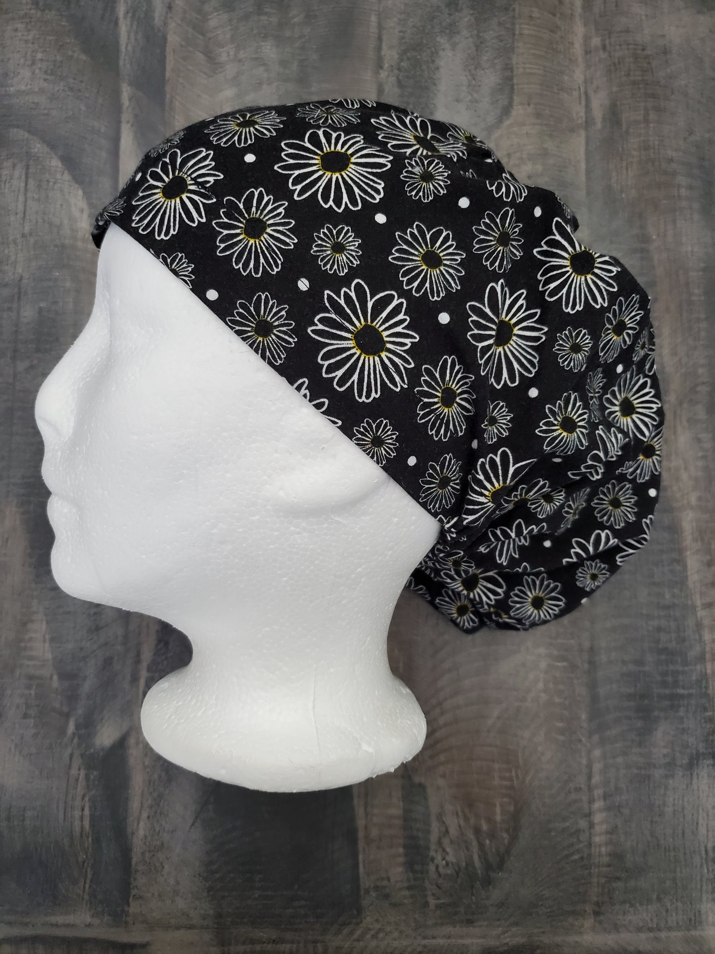 Daisy silhouette bouffant/euro hybrid style surgical hat