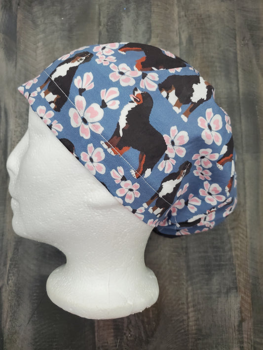 Bernese Mountain dog bouffant/euro hybrid style surgical/scrub/dental  hat by Carolinadreamsbyjen