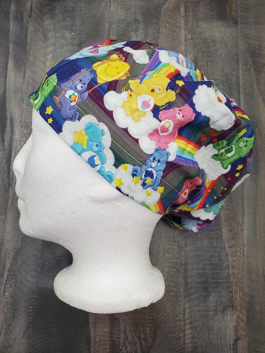 Care Bear Prism bouffant/euro hybrid style surgical/scrub/dental hat by Carolinadreamsbyjen