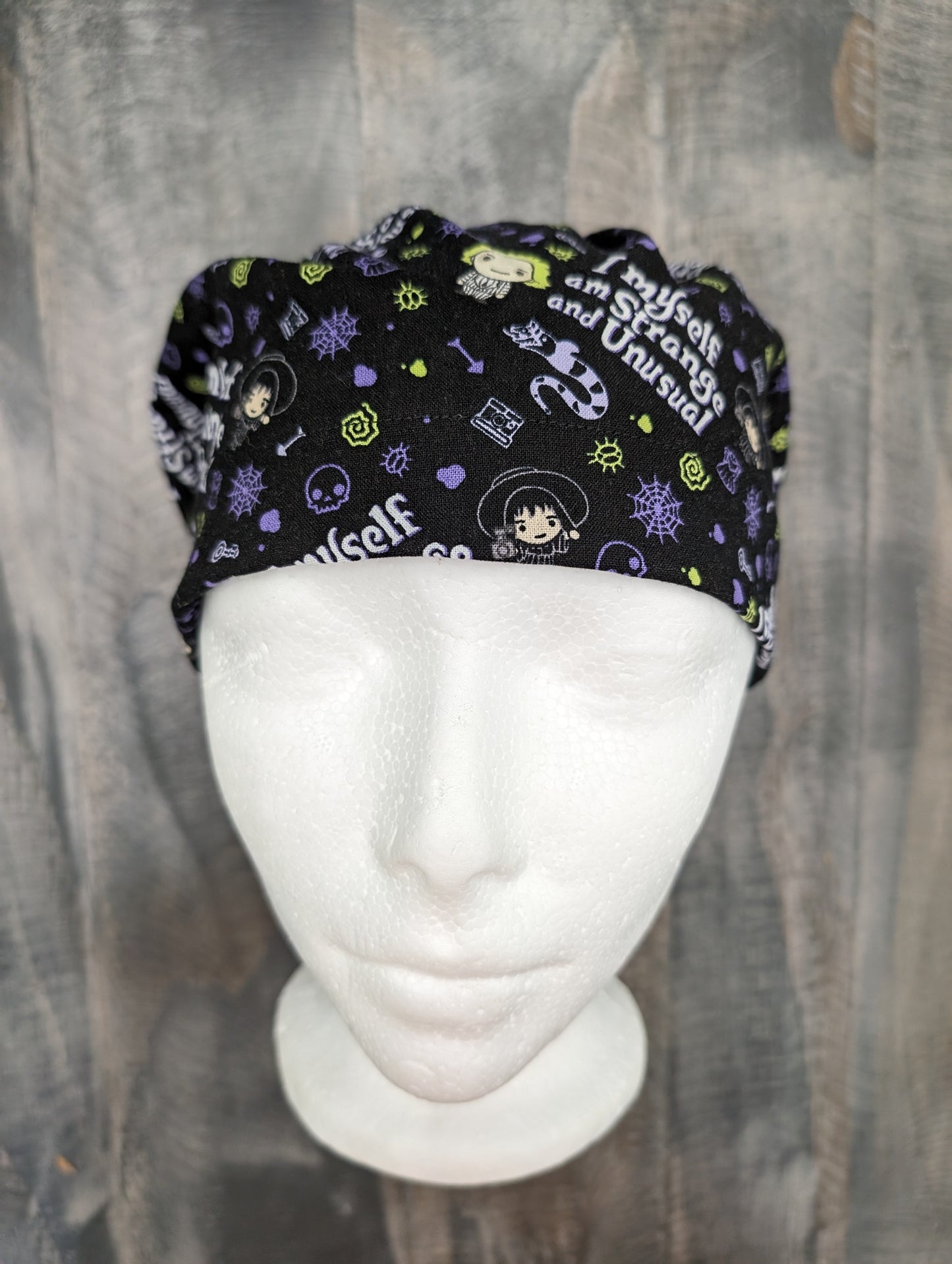 I too am strange and unusual bouffant/Euro hybrid style surgical/scrub/dental hat by carolinadreamsbyjen