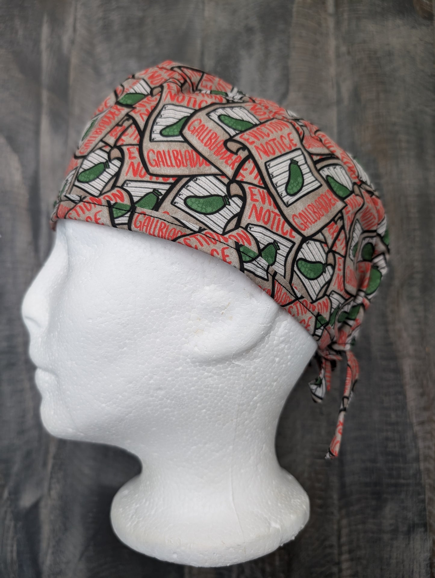 Men's Gallbladder Eviction notice surgical/scrub/ dental hat by carolinadreamsbyjen