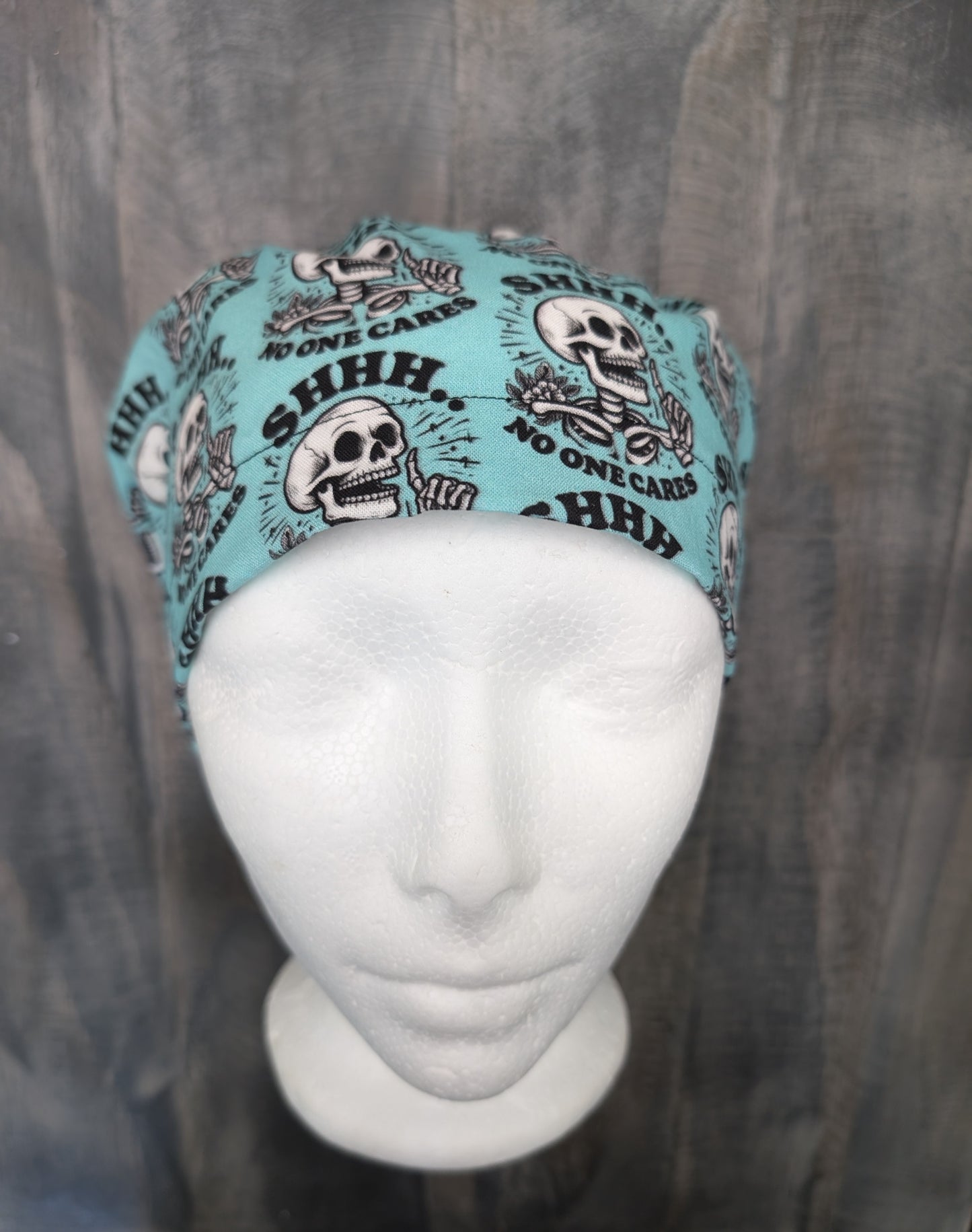 Shhh No one cares bouffant/euro surgical/scrub/dental hat by carolinadreamsbyjen