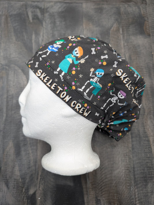 Skeleton crew bouffant/euro hybrid style surgical/scrub/dental hat by carolinadreamsbyjen