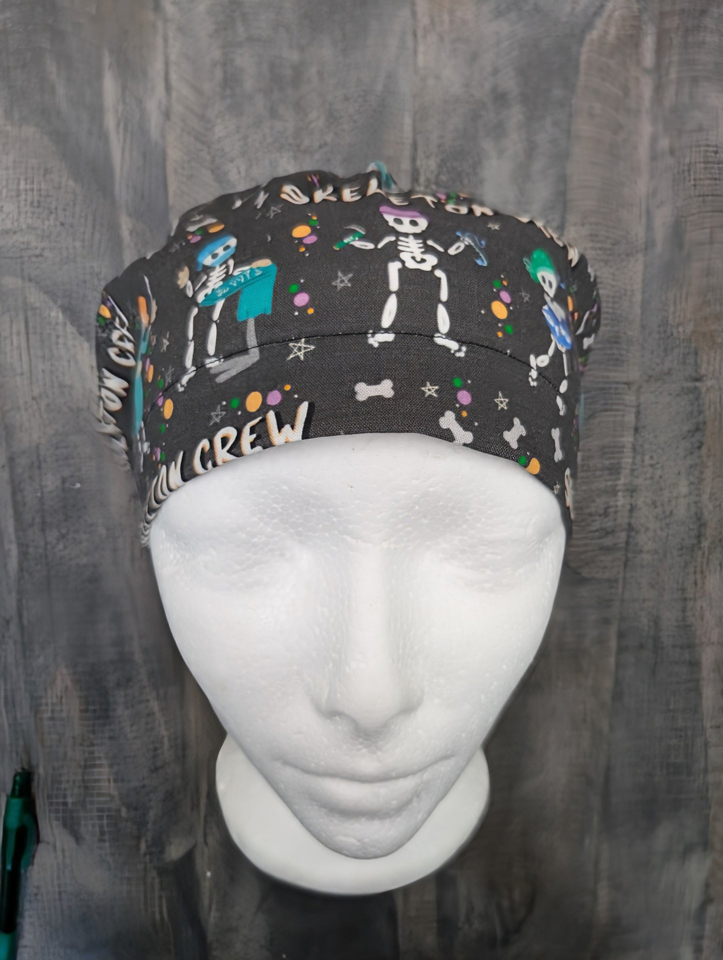 Skeleton crew bouffant/euro hybrid style surgical/scrub/dental hat by carolinadreamsbyjen