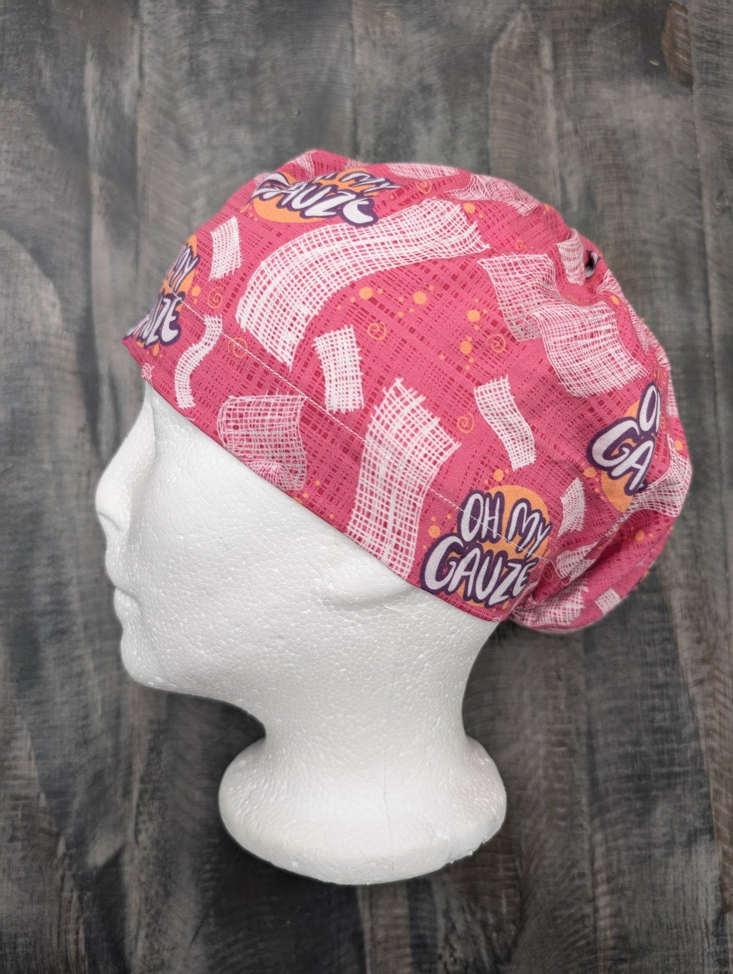 Oh my Gauze bouffant/euro hybrid style surgical/scrub/dental hat by carolinadreamsbyjen