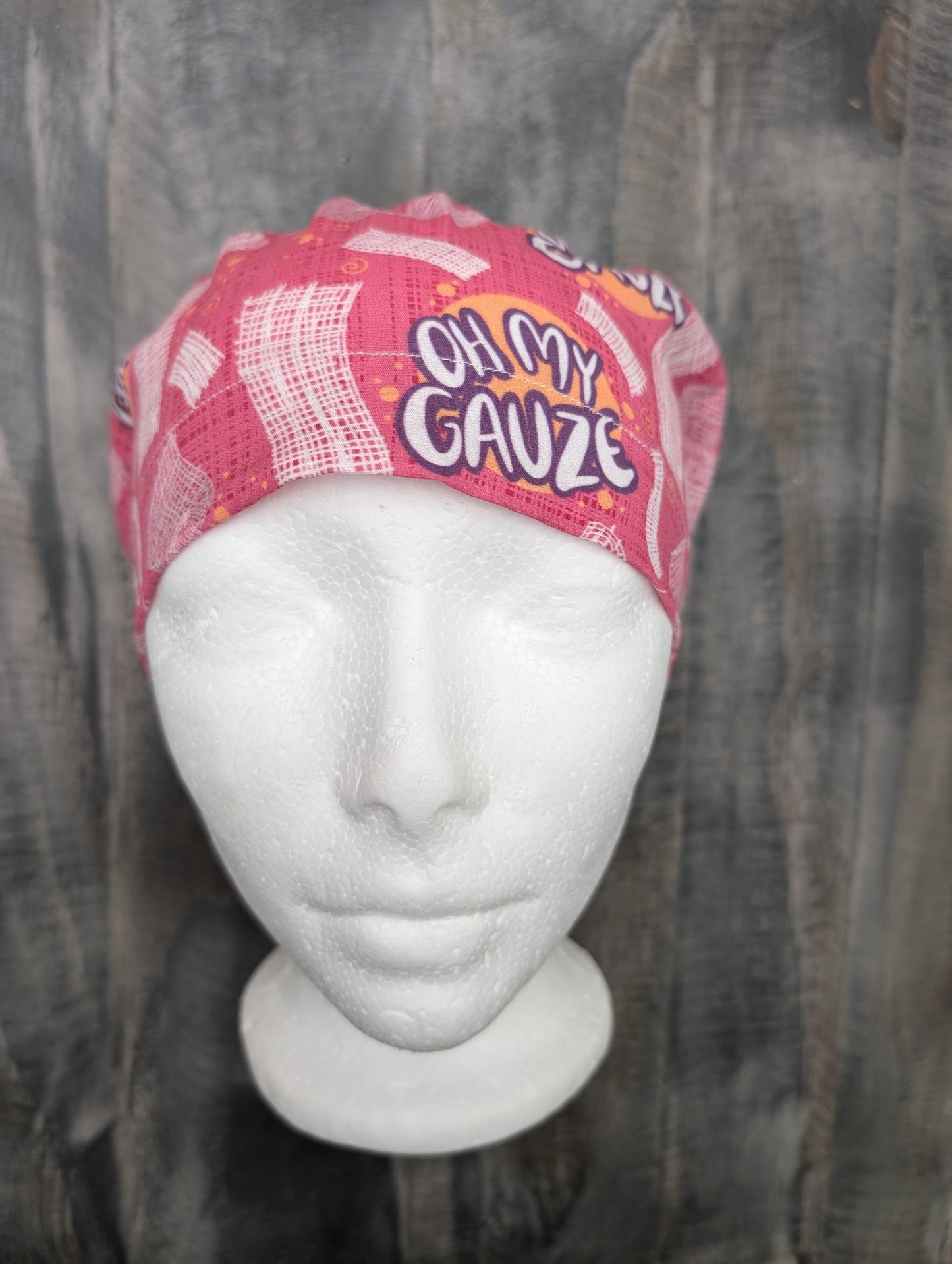 Oh my Gauze bouffant/euro hybrid style surgical/scrub/dental hat by carolinadreamsbyjen