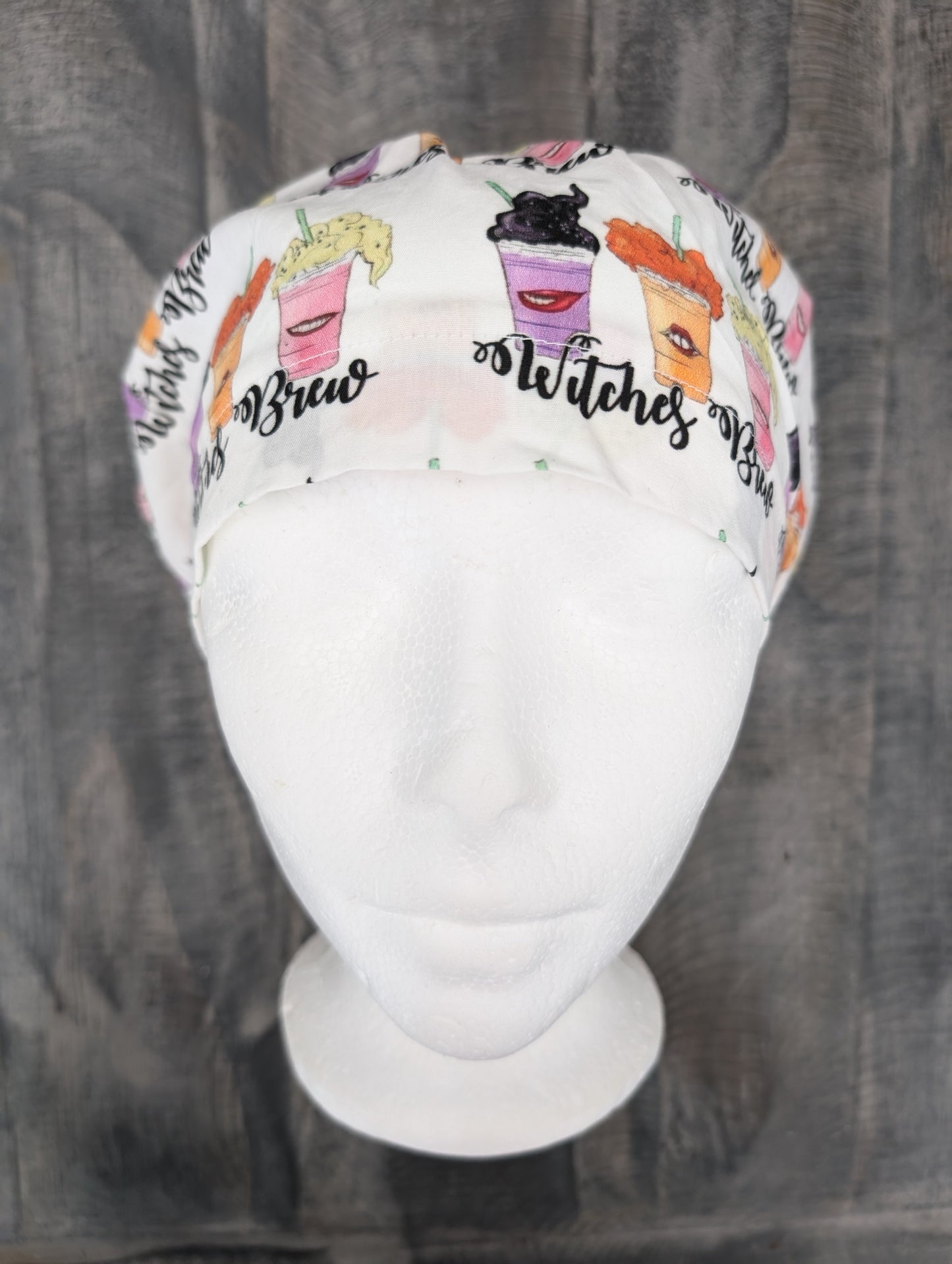 Witches brew/ Hocus pocus bouffant/euro hybrid style surgical/scrub/dental hat by carolinadreamsbyjen