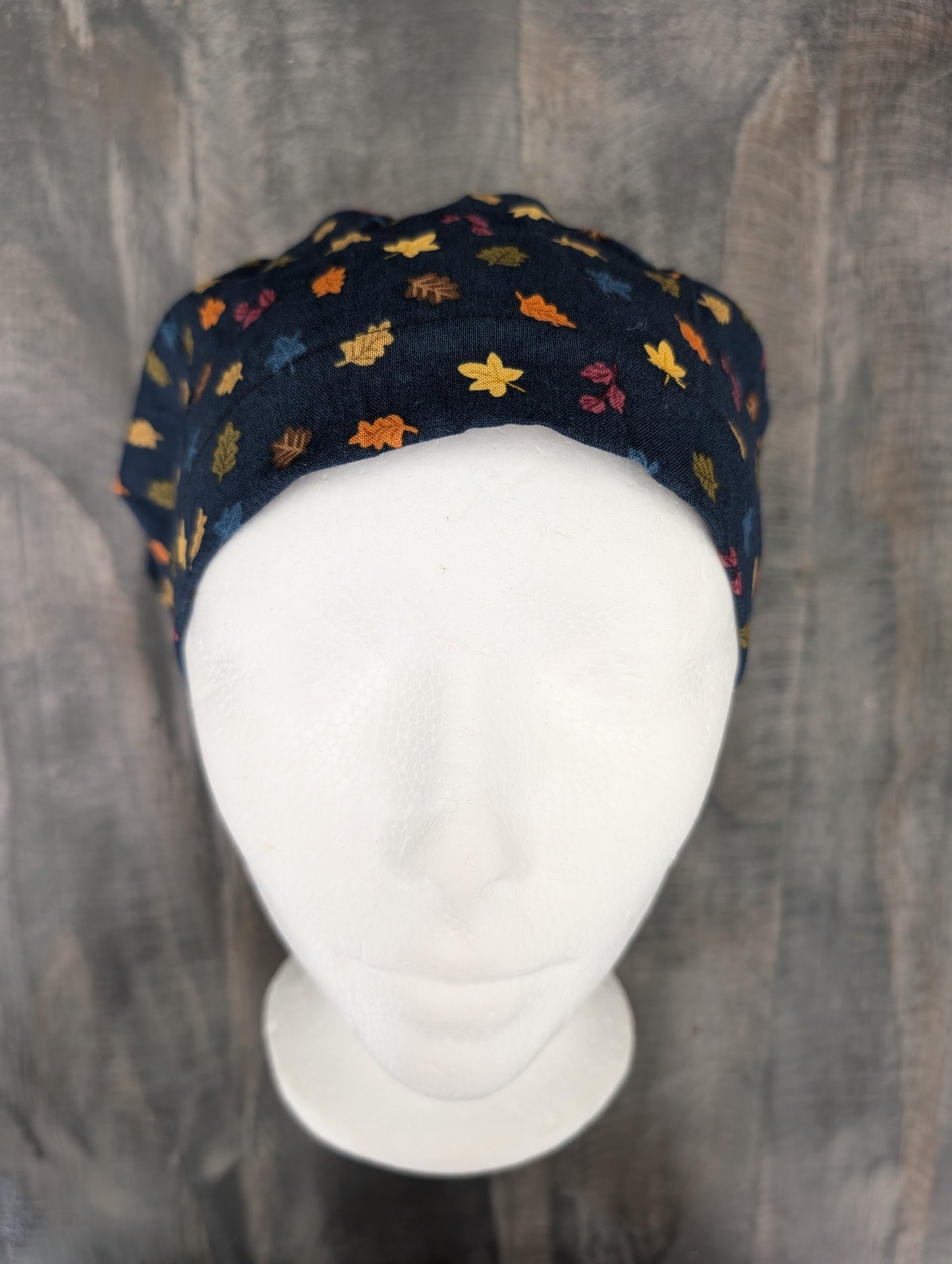 Fall leaves bouffant/euro hybrid style surgical/scrub/dental hat by carolinadreamsbyjen