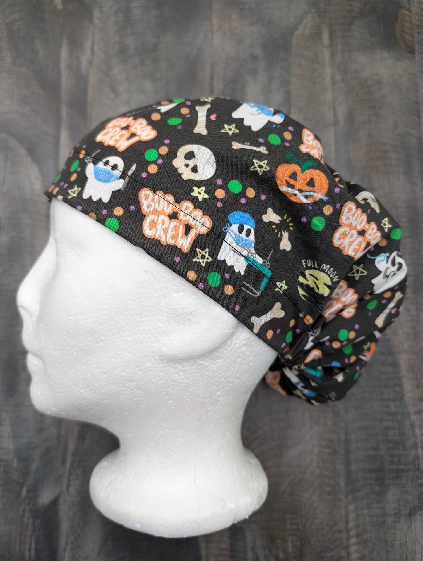 Boo Boo crew euro/bouffant hybrid style surgical/scrub/dental hat by carolinadreamsbyjen