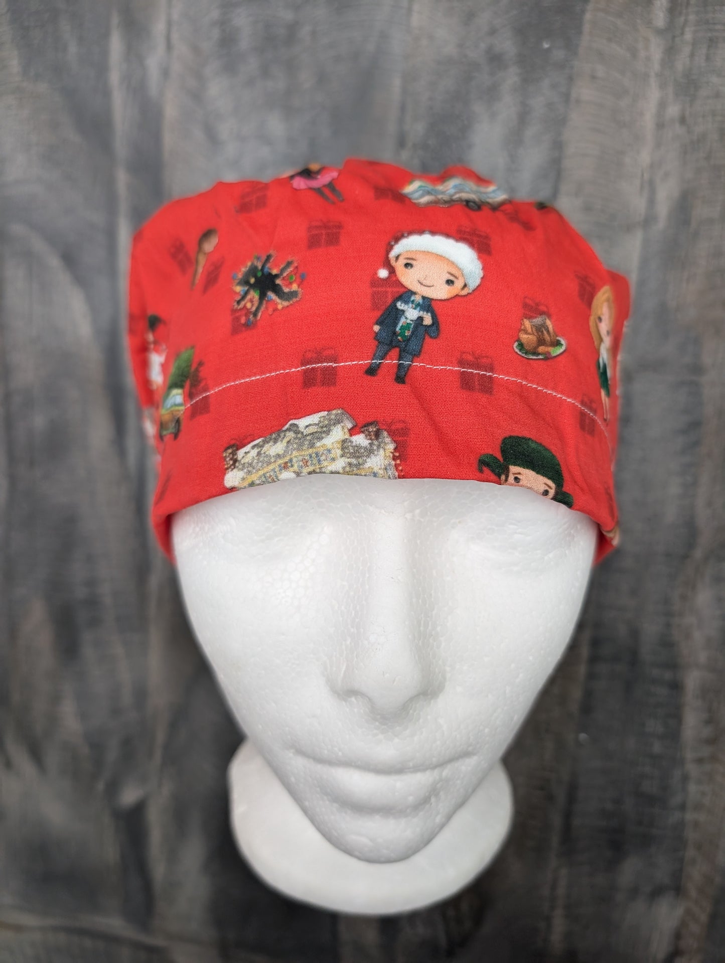 Christmas Vacation bouffant/euro hybrid style surgical/scrub/dental hat by Carolinadreamsbyjen