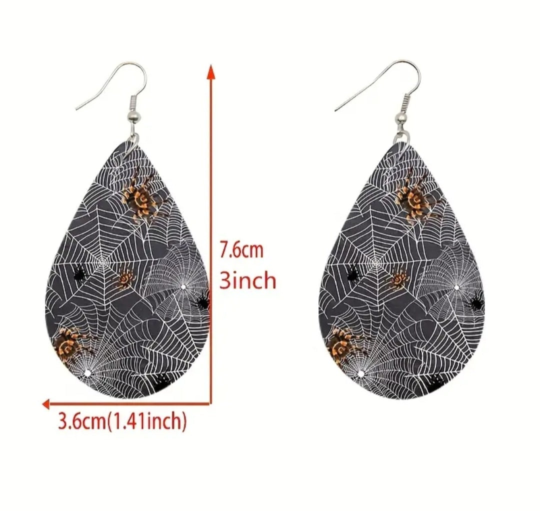 Wooden Spiderweb earrings