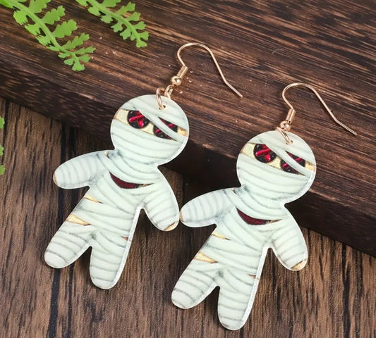 Glow in the dark mummy earrings