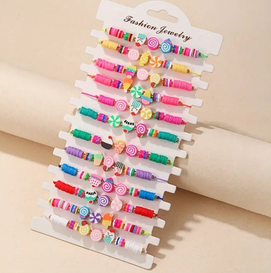 Sweet treats adjustable friendship bracelets