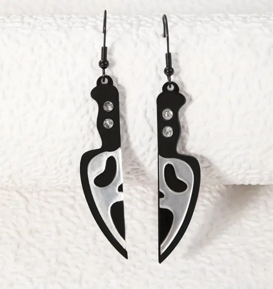 Stabby ghostface acrylic earrings