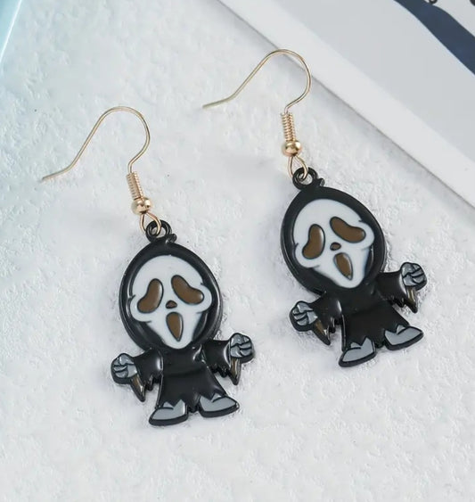 Cartoon ghost face earrings