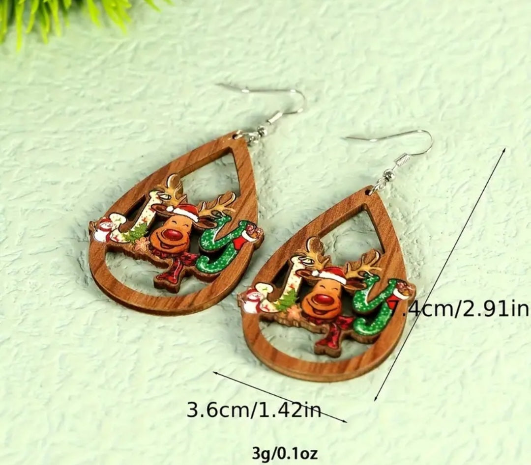 Hollow droplet Joy elk earrings