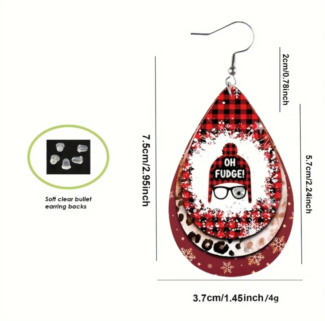 Christmas story "Oh Fudge" earrings