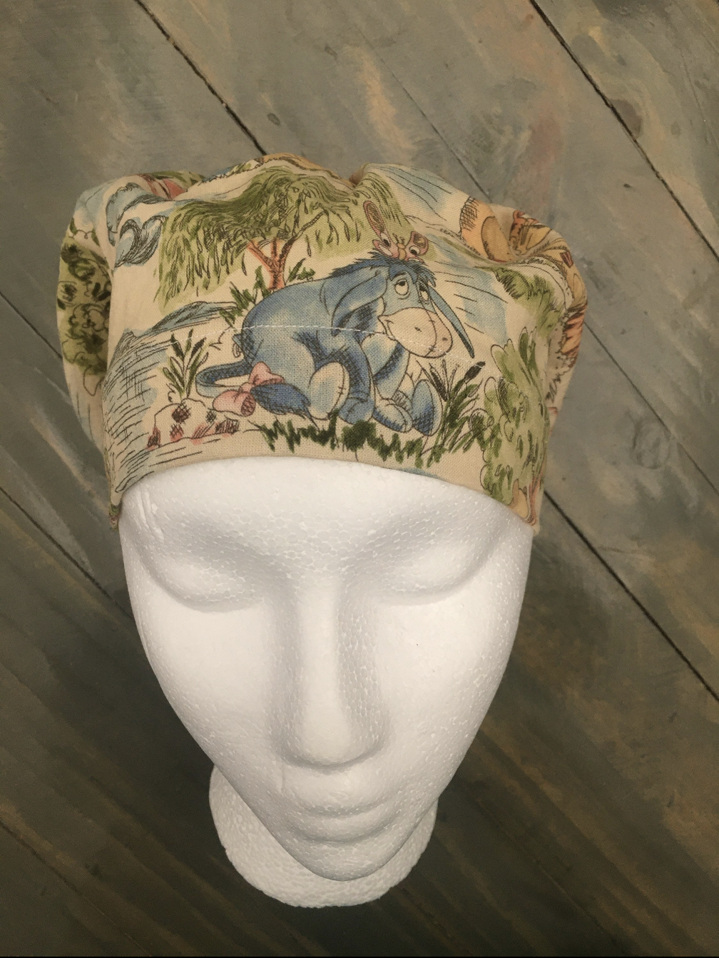 Classic Pooh euro/bouffant hybrid style surgical/scrub/dental hat by carolinadreamsbyjen