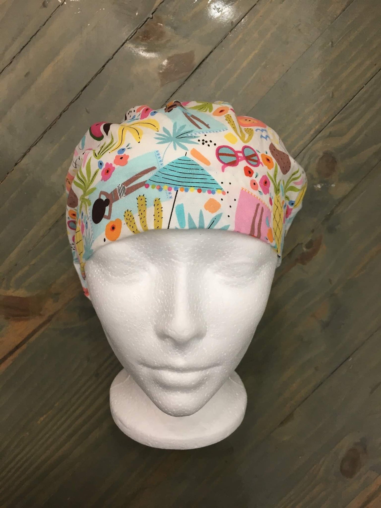 Summer fun bouffant /euro surgical hat