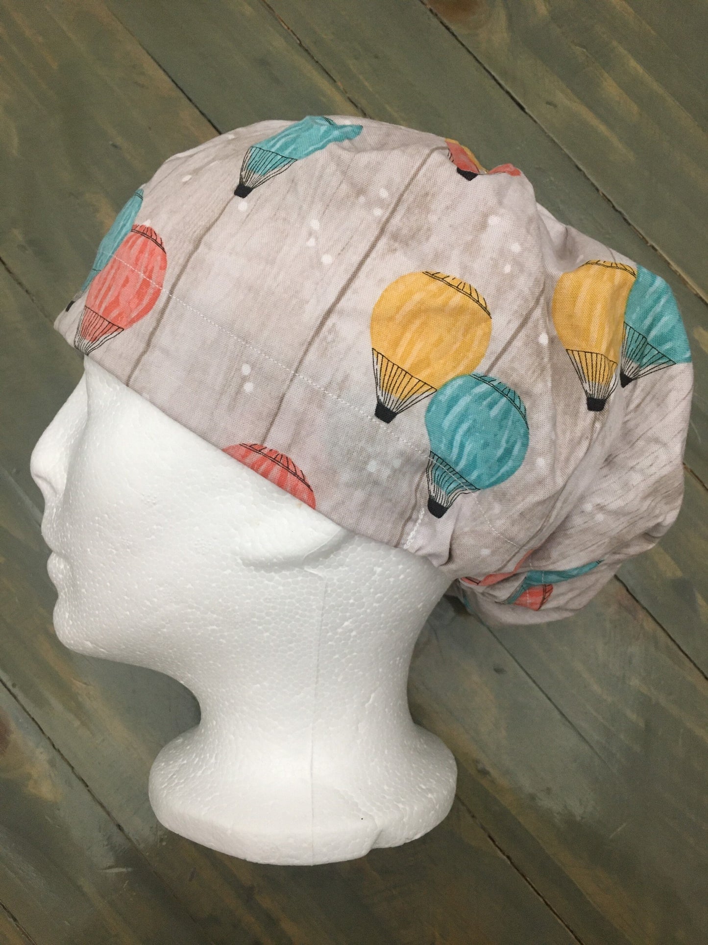 Hot air balloon bouffant/euro style surgical/scrub/dentist hat made by CarolinaDreamsbyjen