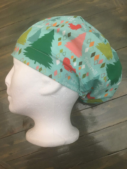 Christmas vacation “little full, lots of sap” bouffant/euro style surgical hat