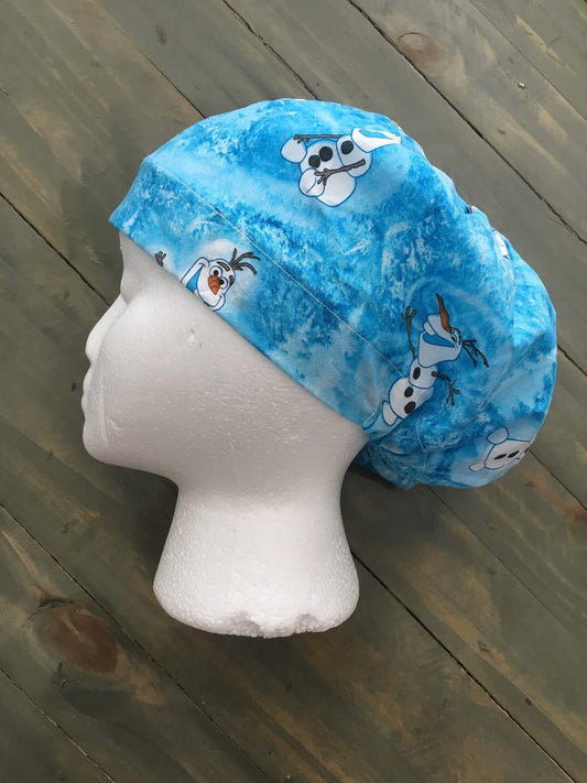 Do you want to build a snowman? Euro/bouffant hybrid style surgical/scrub/dental hat