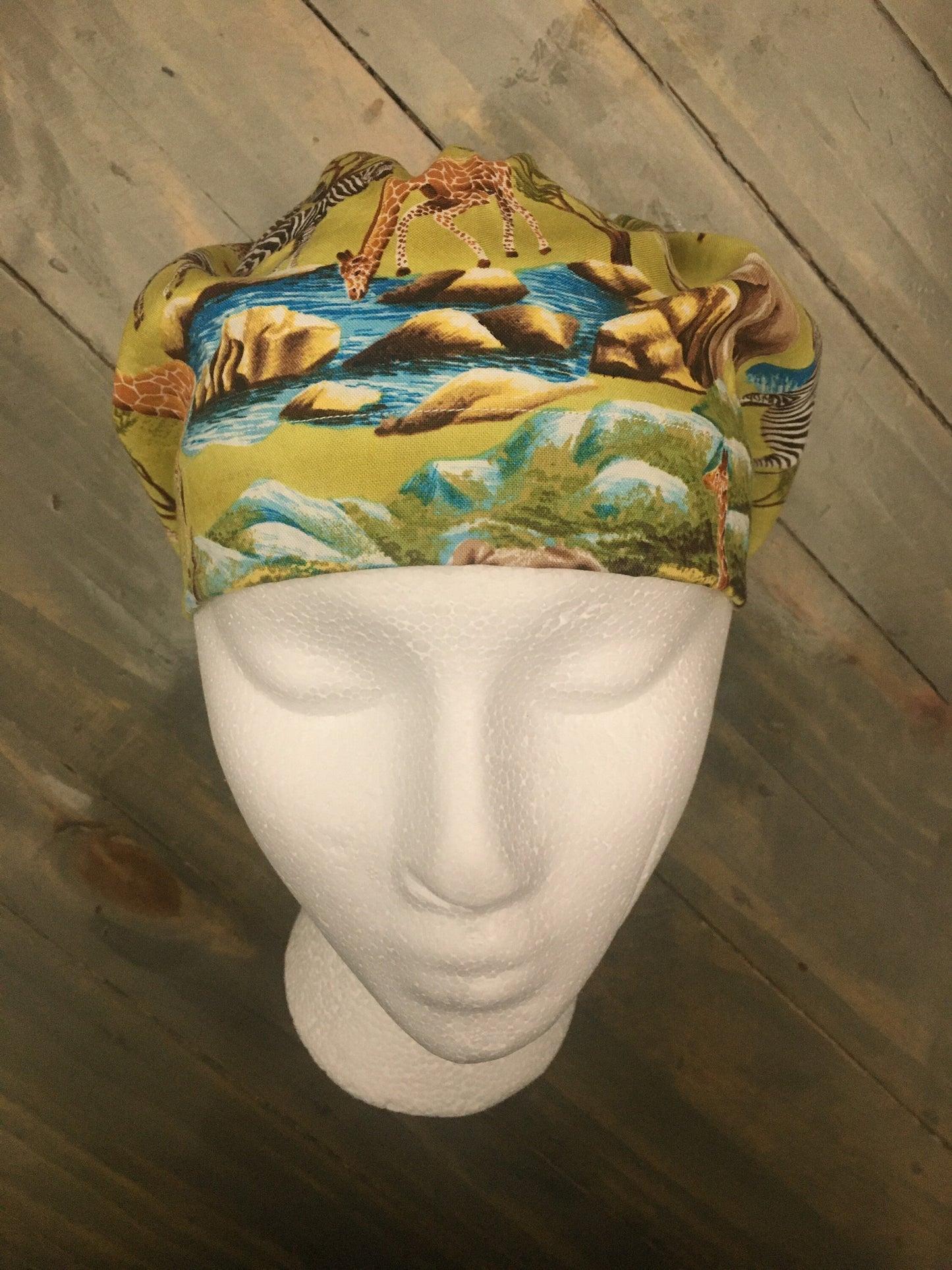 Serengeti euro/bouffant hybrid style surgical/scrub/dental hat