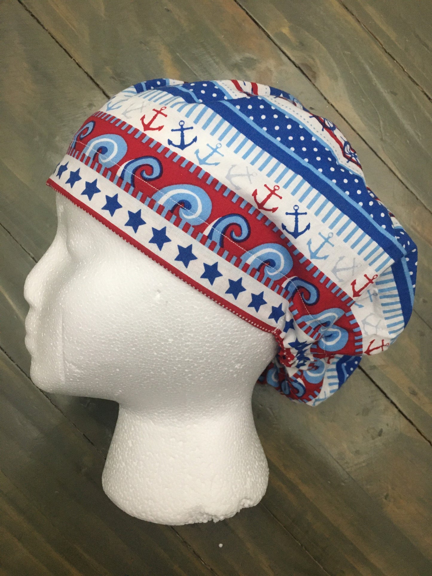 Sail away bouffant/euro style surgical hat