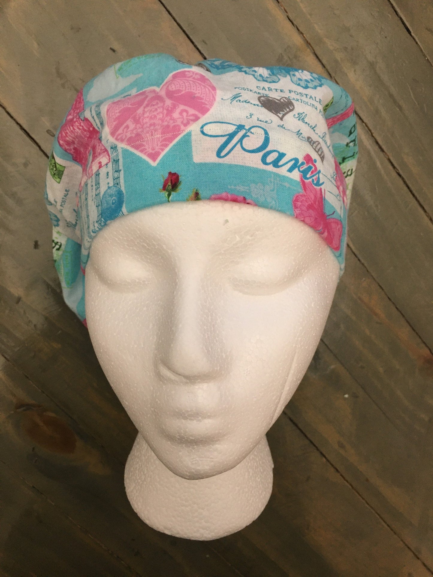 Paris love bouffant/euro style surgical hat