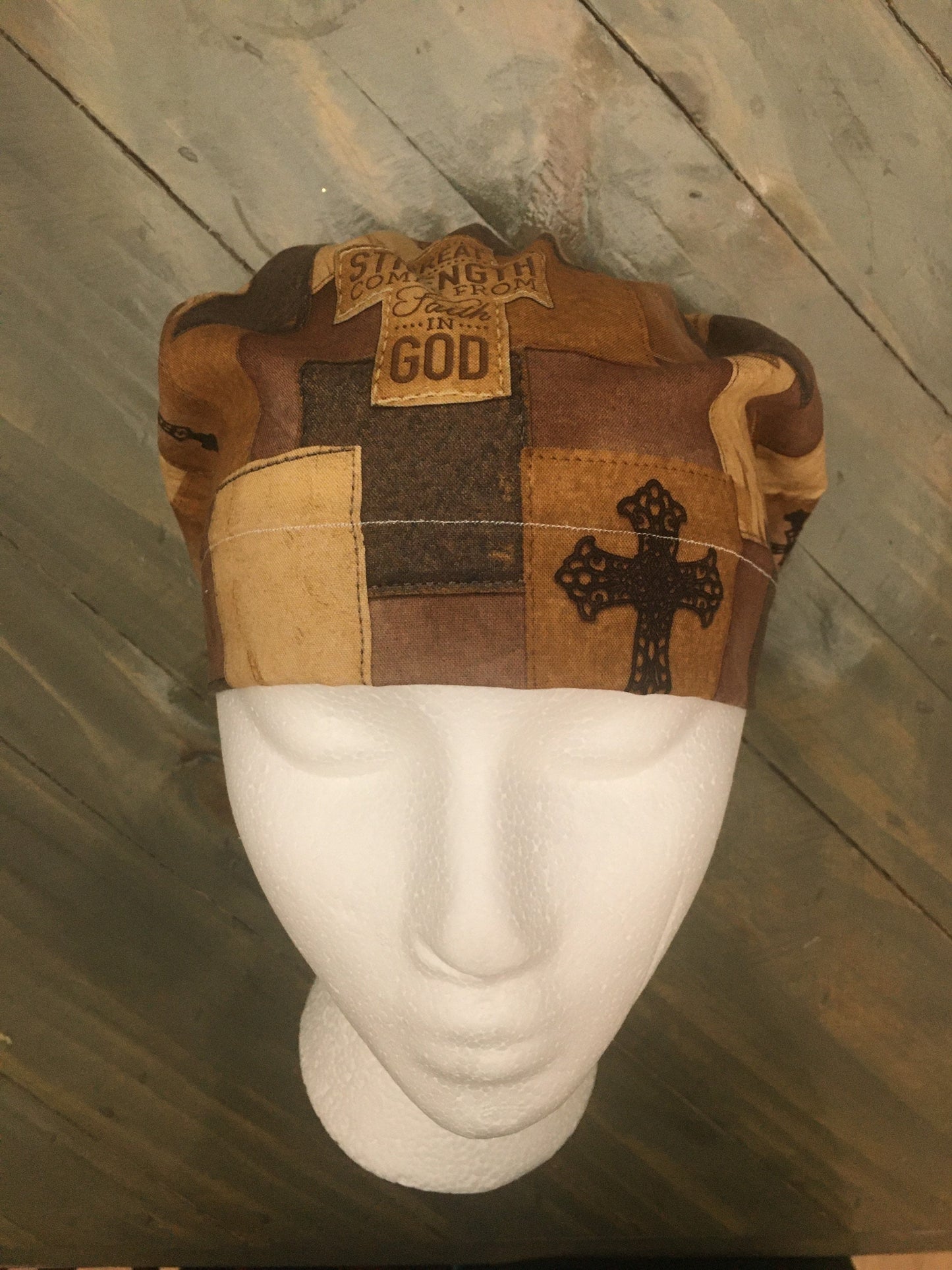 Cowboy faith euro/bouffant style surgical hat