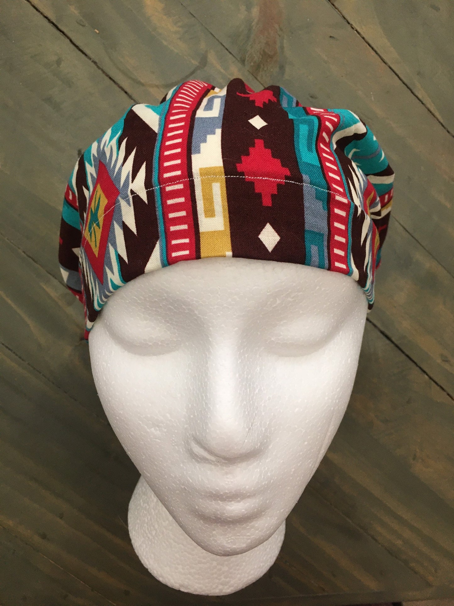 Diamonds and stripes bouffant/euro style surgical hat