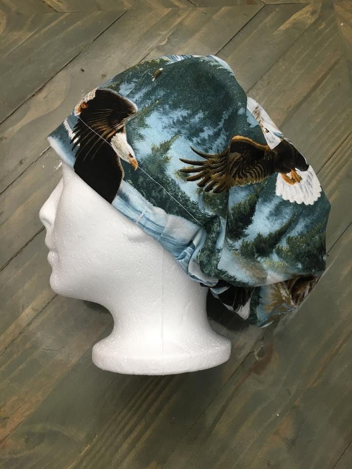 Eagles in flight bouffant/euro style surgical hat