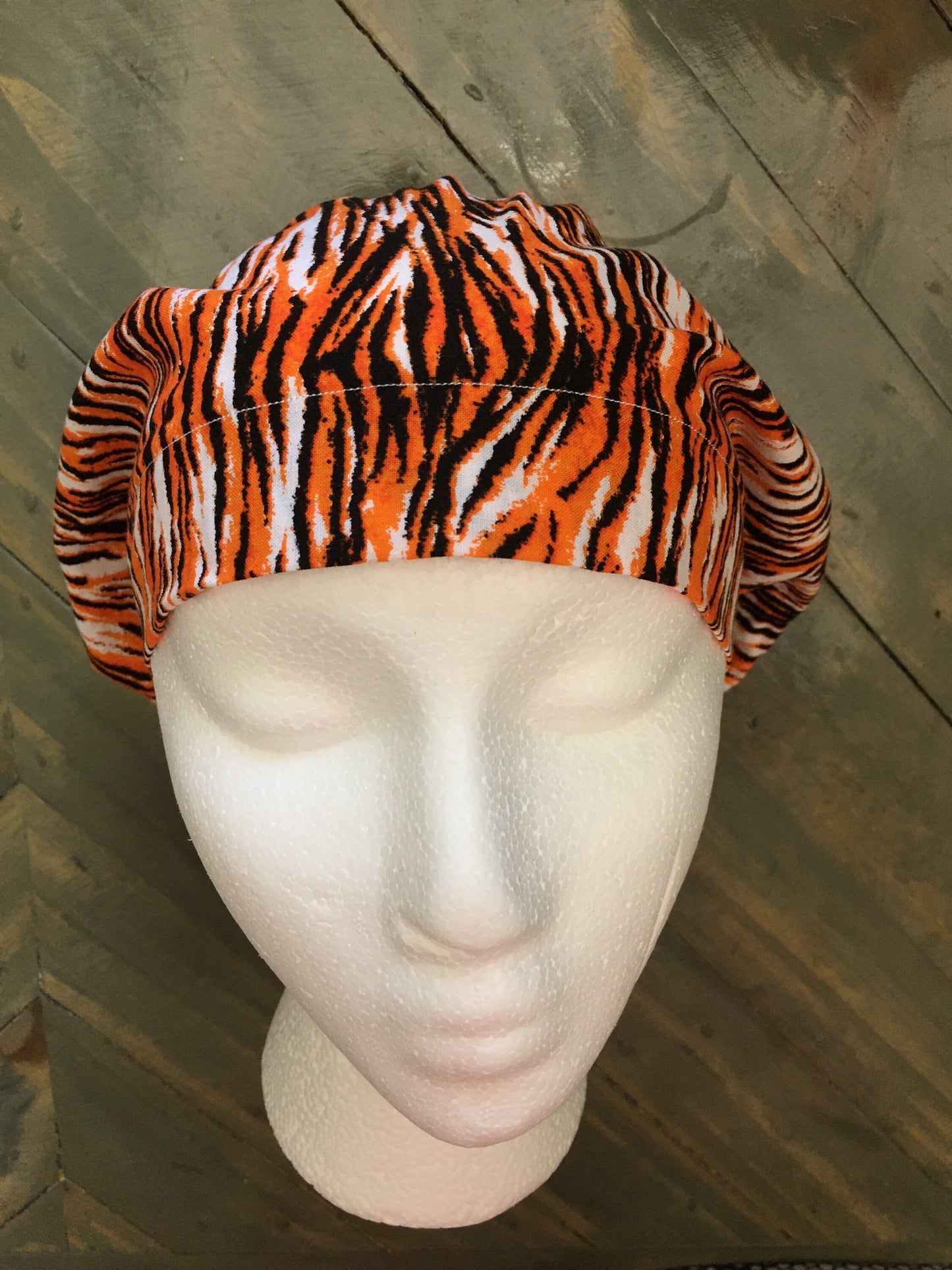 Tiger bouffant/euro style surgical hat