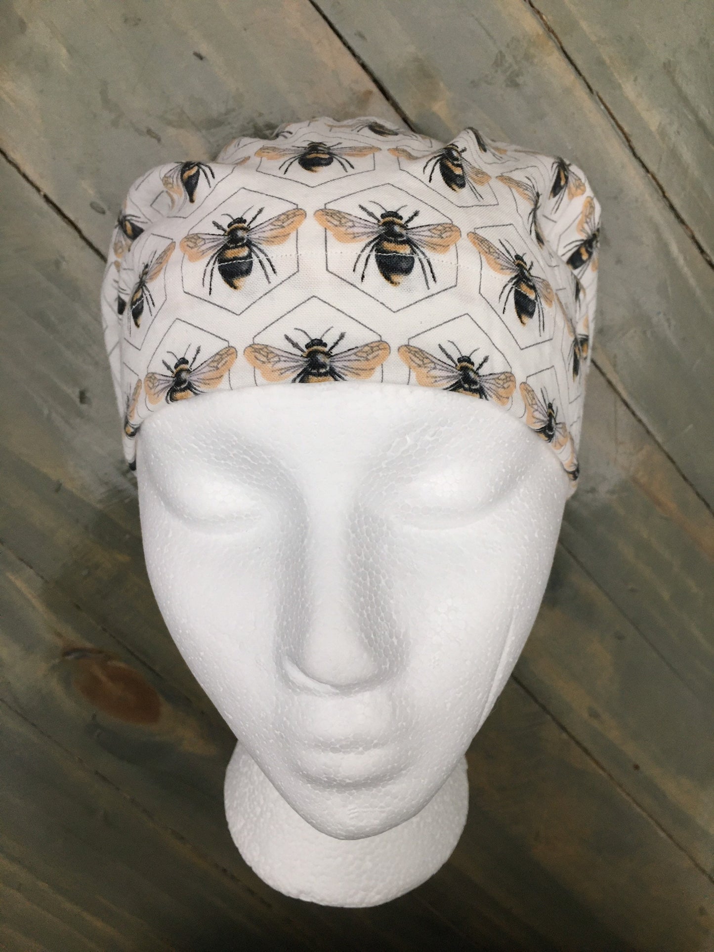 Busy bees bouffant/euro style surgical/scrub/dentist hat by CarolinaDreamsbyjen